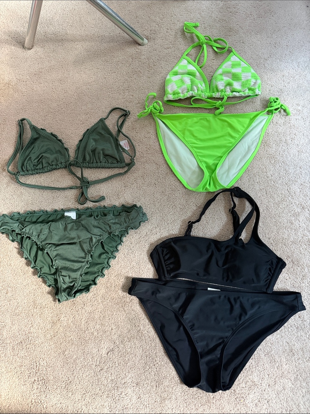 Bundle of 3 XHILARATION Bikini Sets, size Tops M,Bottoms L